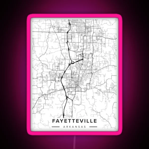 Fayetteville Map RGB Neon Sign