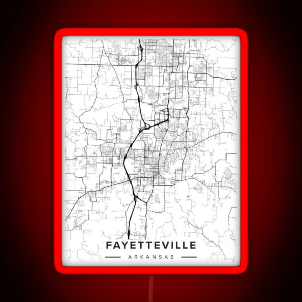 Fayetteville Map RGB Neon Sign