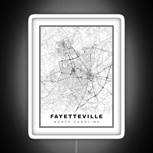 Fayetteville Map RGB Neon Sign