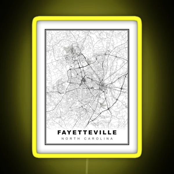 Fayetteville Map RGB Neon Sign