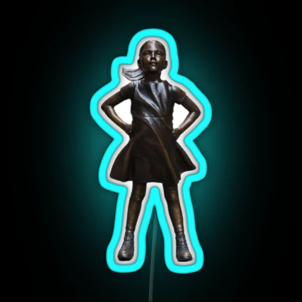 Fearless Girl Statue Believe In Your Female RGB Neon Sign