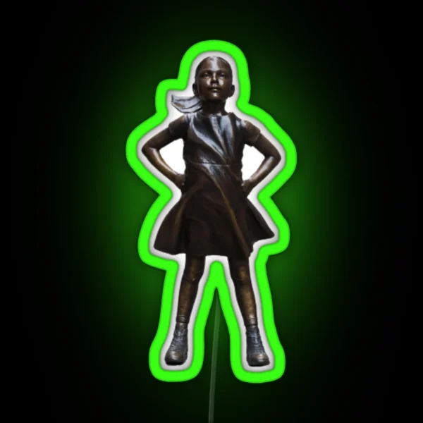 Fearless Girl Statue Believe In Your Female RGB Neon Sign