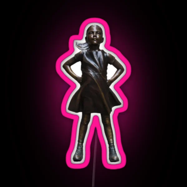 Fearless Girl Statue Believe In Your Female RGB Neon Sign
