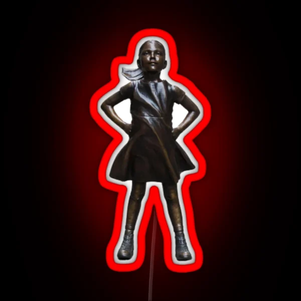 Fearless Girl Statue Believe In Your Female RGB Neon Sign