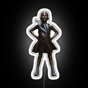 Fearless Girl Statue Believe In Your Female Energy RGB Neon Sign