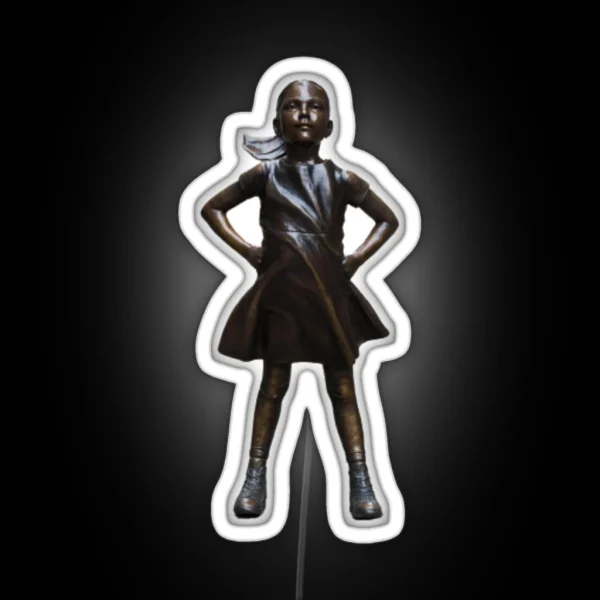 Fearless Girl Statue Believe In Your Female RGB Neon Sign