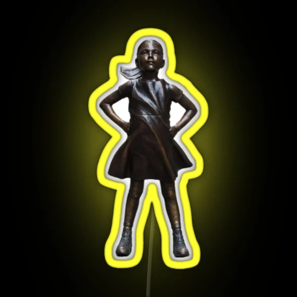 Fearless Girl Statue Believe In Your Female RGB Neon Sign
