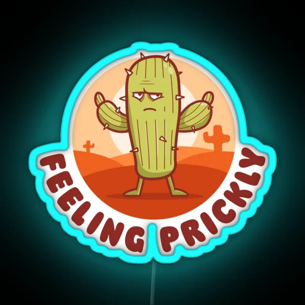 Feeling Prickly Cactus On Dark Colors RGB Neon Sign