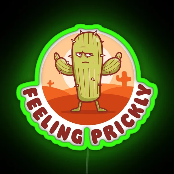 Feeling Prickly Cactus On Dark Colors RGB Neon Sign