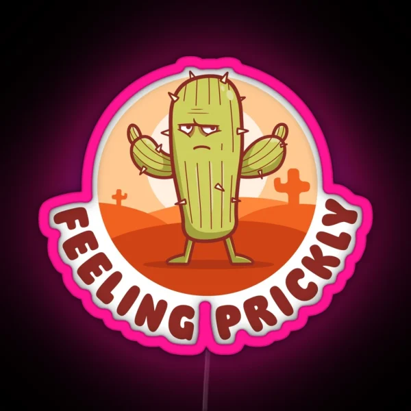Feeling Prickly Cactus On Dark Colors RGB Neon Sign