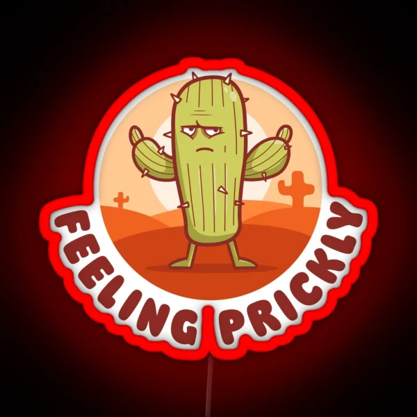 Feeling Prickly Cactus On Dark Colors RGB Neon Sign