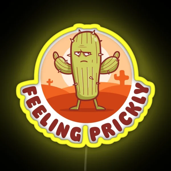 Feeling Prickly Cactus On Dark Colors RGB Neon Sign