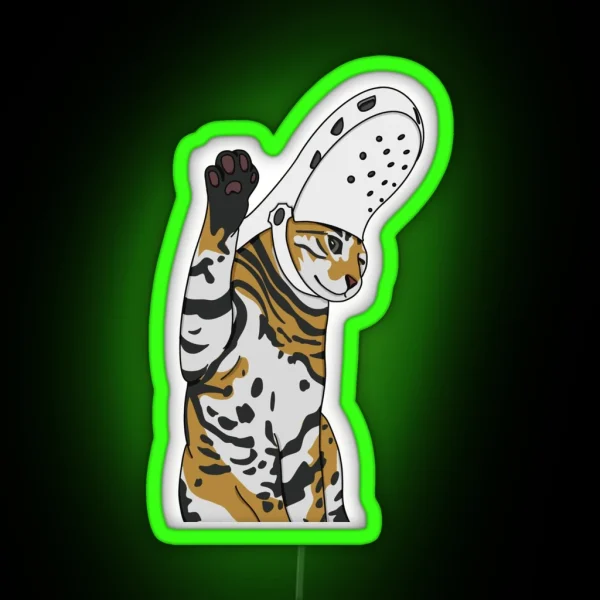 Feline Humor Slipper Chic RGB Neon Sign