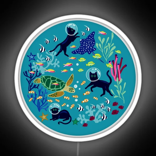 Feline Seabed Exploration RGB Neon Sign