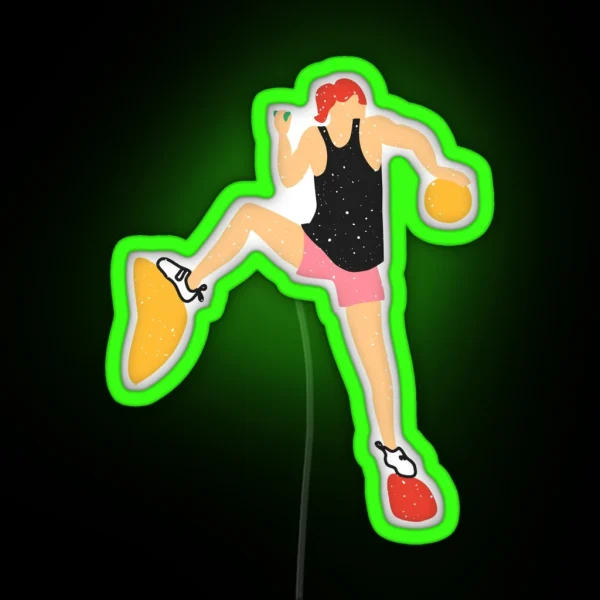 Female Climber White With Red Hair RGB Neon Sign