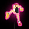 Female Climber White With Red Hair RGB Neon Sign