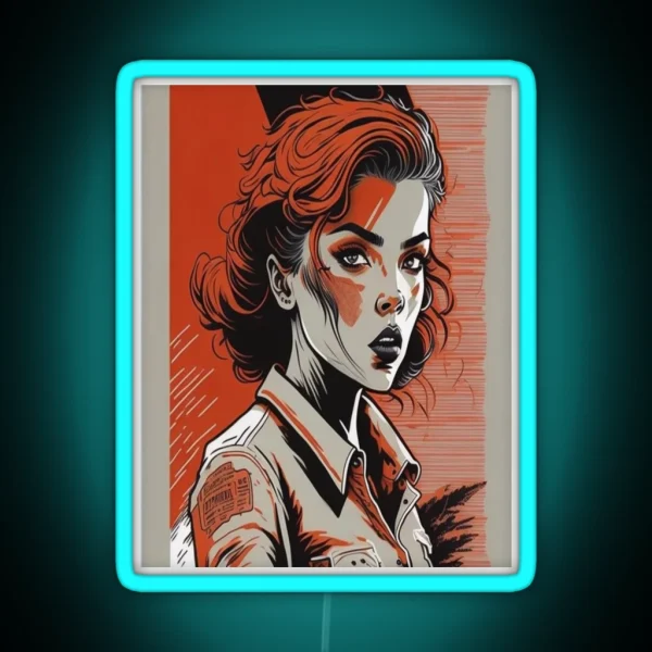 Female War RGB Neon Sign