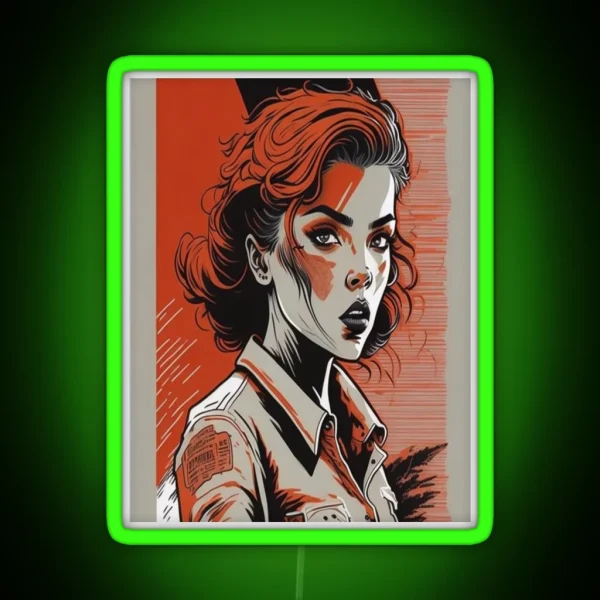 Female War RGB Neon Sign