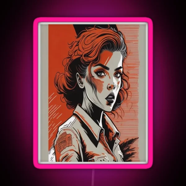 Female War RGB Neon Sign