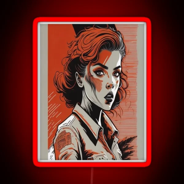 Female War RGB Neon Sign