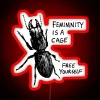 Femininity Is A Cage Beetle RGB Neon Sign
