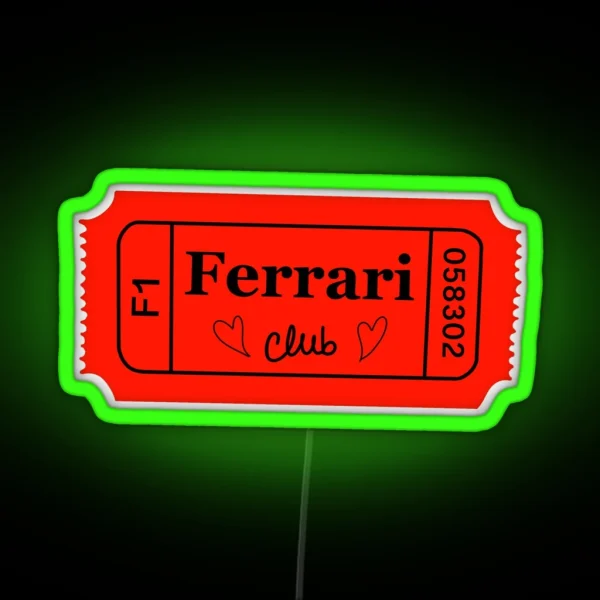 Ferrari Club Ticket RGB Neon Sign