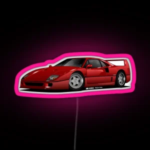 Ferrari F 40 F40 Red RGB Neon Sign