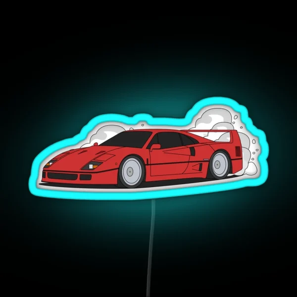Ferrari F40 Tipo F120 Rev RGB Neon Sign