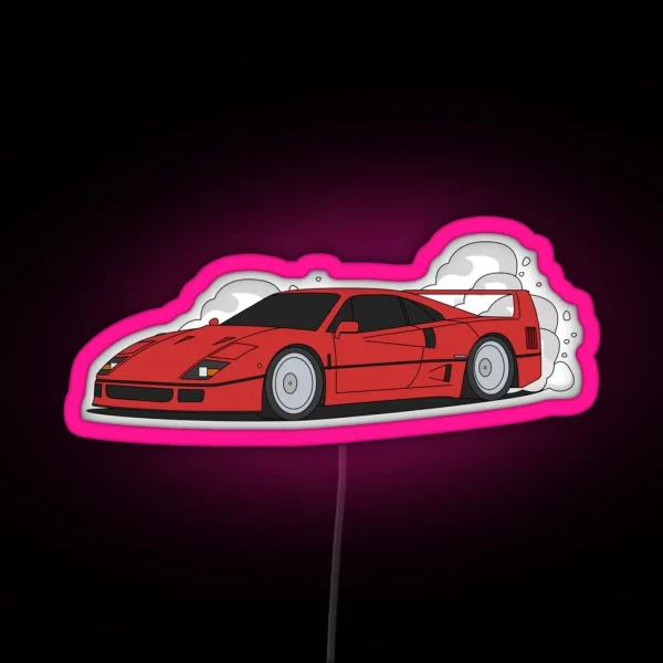 Ferrari F40 Tipo F120 Rev RGB Neon Sign