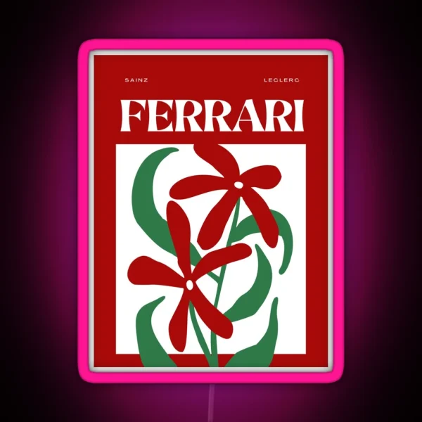 Ferrari Flowers RGB Neon Sign