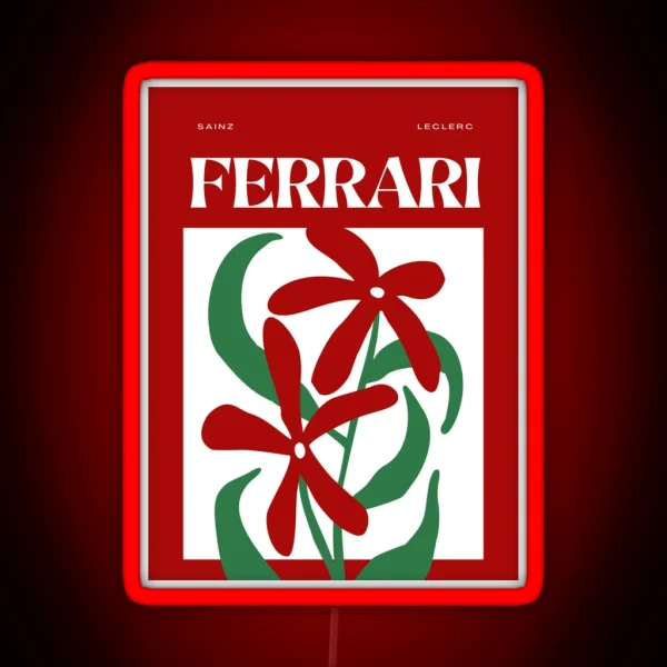 Ferrari Flowers RGB Neon Sign