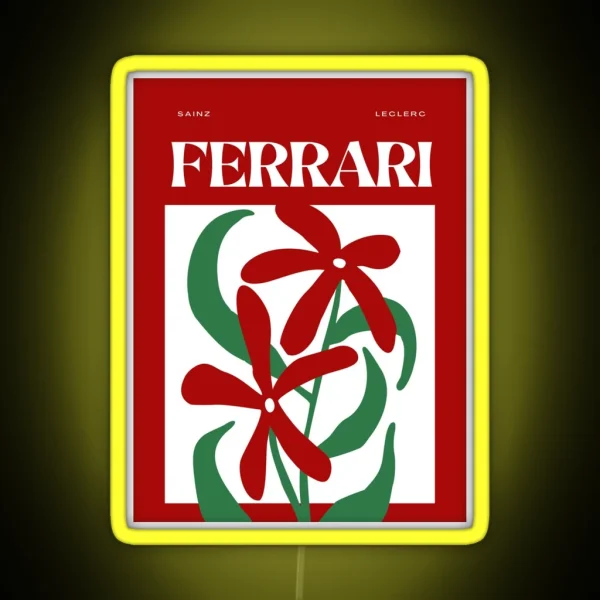 Ferrari Flowers RGB Neon Sign