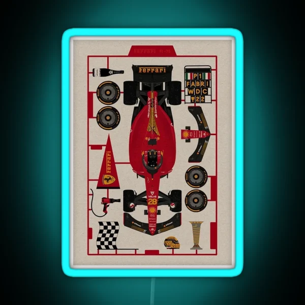 Ferrari Poster RGB Neon Sign