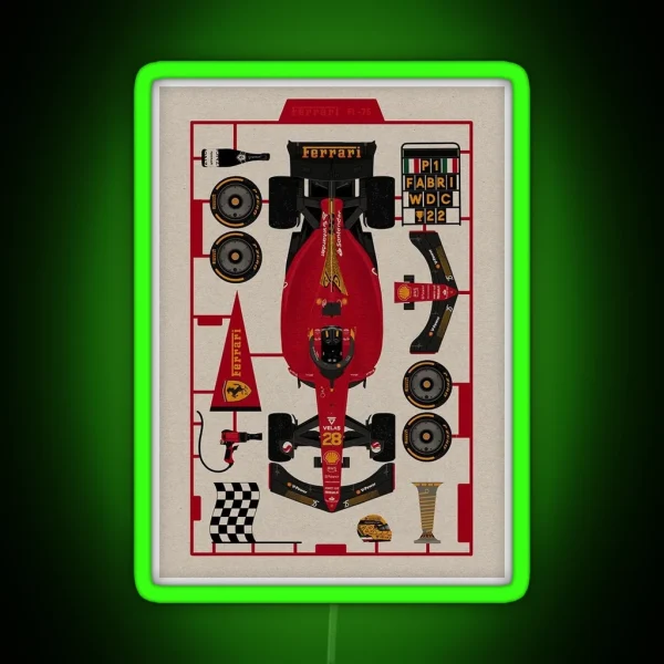 Ferrari Poster RGB Neon Sign