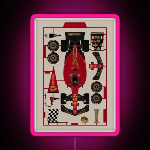Ferrari Poster RGB Neon Sign
