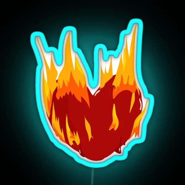 Fiery Heart RGB Neon Sign