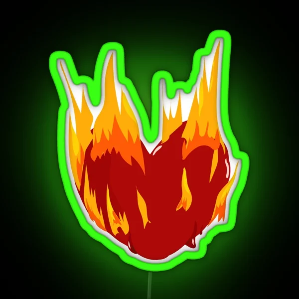 Fiery Heart RGB Neon Sign
