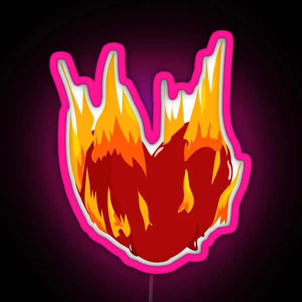 Fiery Heart RGB Neon Sign
