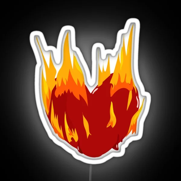 Fiery Heart RGB Neon Sign