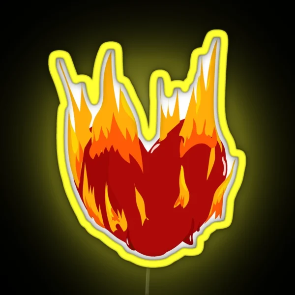 Fiery Heart RGB Neon Sign