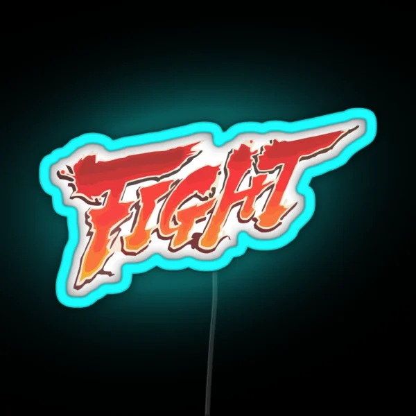 Fight Fighting Video Game Print RGB Neon Sign