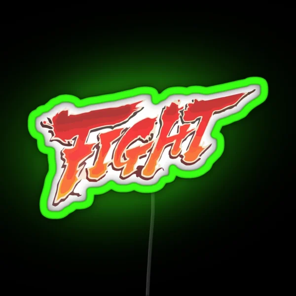 Fight Fighting Video Game Print RGB Neon Sign