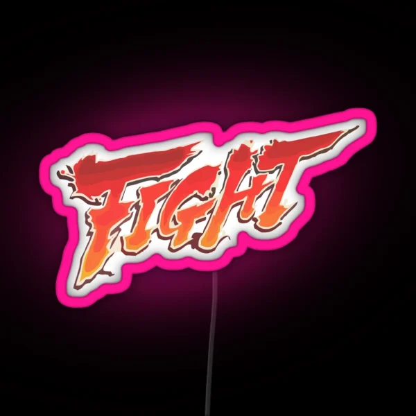 Fight Fighting Video Game Print RGB Neon Sign