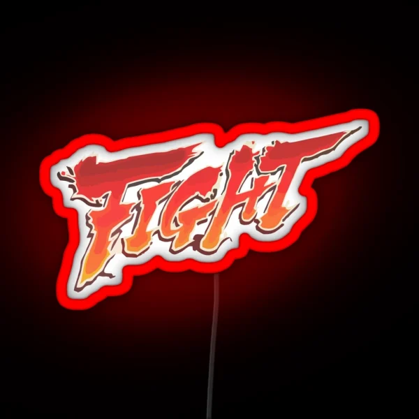 Fight Fighting Video Game Print RGB Neon Sign