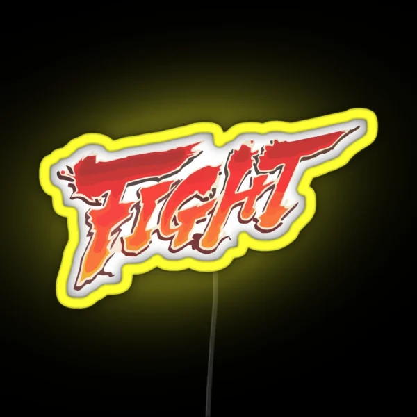 Fight Fighting Video Game Print RGB Neon Sign