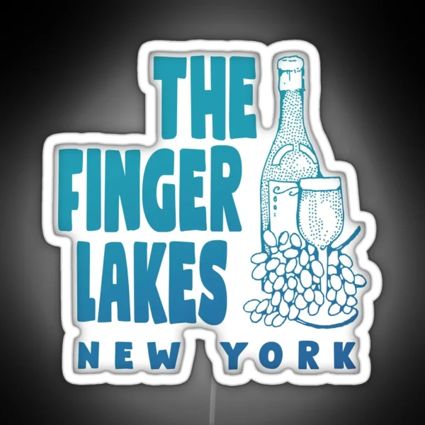 Finger Lakes Winery Wine Tour Gifts Sea Blue RGB Neon Sign