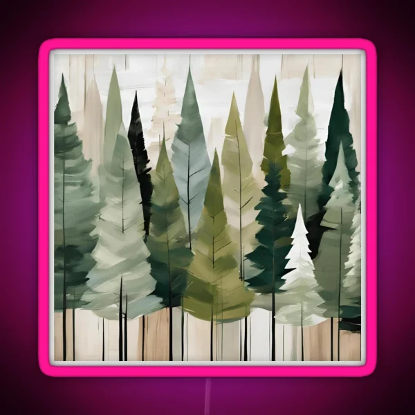 Fir Trees Green Neutrals RGB Neon Sign
