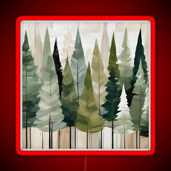 Fir Trees Green Neutrals RGB Neon Sign
