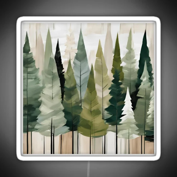 Fir Trees Green Neutrals RGB Neon Sign