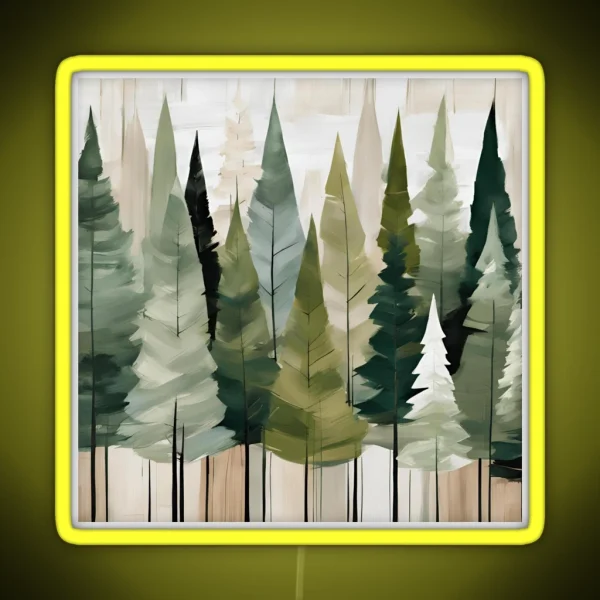 Fir Trees Green Neutrals RGB Neon Sign